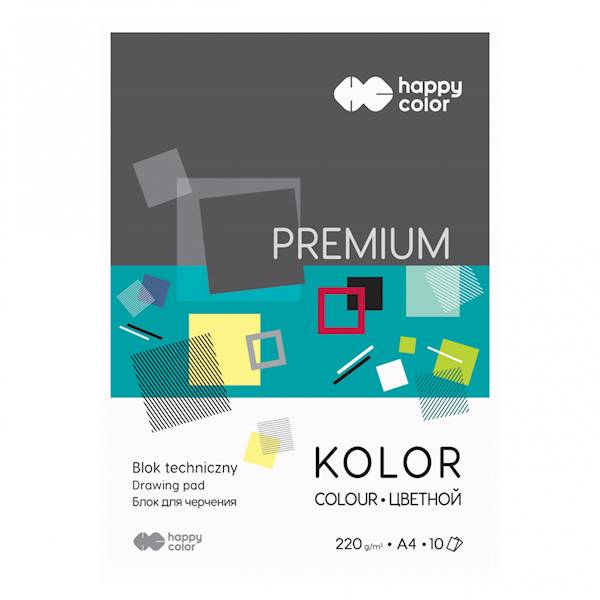 Blok techniczny A4 kolor 220g/10k Happy Color