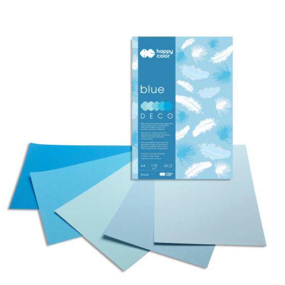 Blok dekoracyjny A4 170g. BLUE Happy Color