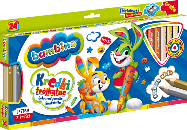 Kredki 24 kolory JUMBO BAMBINO Trójkątne 