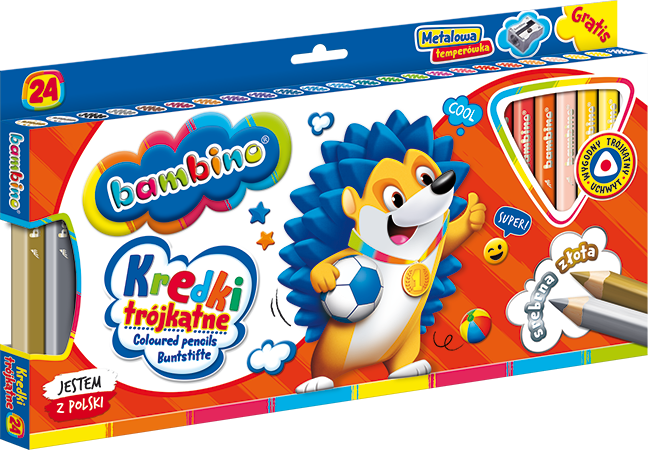 Kredki 24 kolory JUMBO BAMBINO Trójkątne 