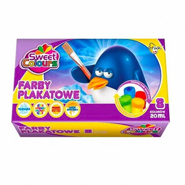 Farby plakatowe   8 kol. 20ml.