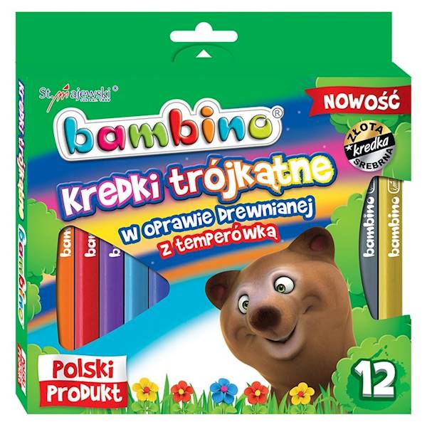 Kredki 12 kolorów JUMBO BAMBINO Trójkątne   