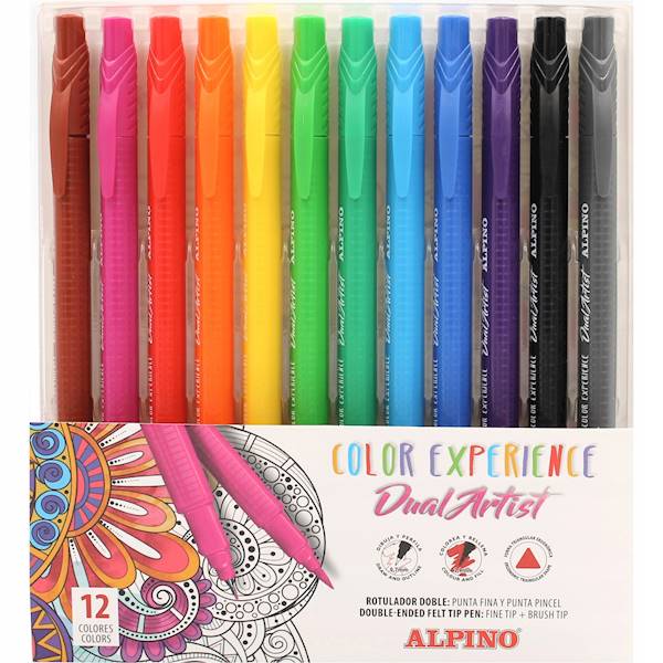 Flamastry 12 kol. ALPINO Dual Artist
