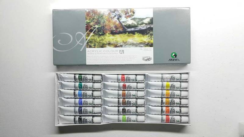 Farby akrylowe 18 kol. 12ml MARIES