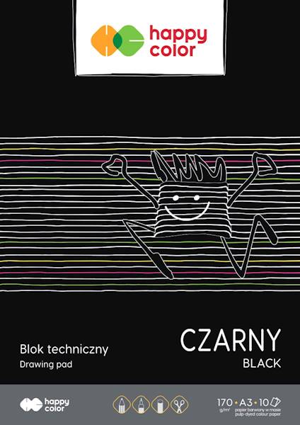 Blok techniczny A3 czarny 170g Happy Color