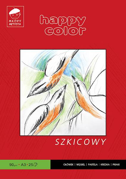 Blok szkicowy A3/25k Młody Artysta H.Color