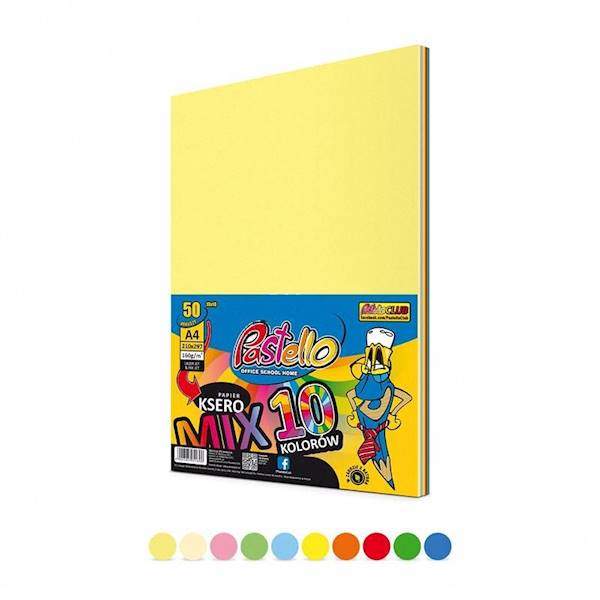 Papier ksero A4/160g mix/kolor 50ark PASTELLO