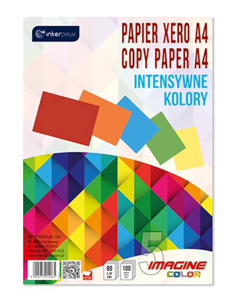 Papier ksero A4 mix/kolor inten 100ark INTERDRUK