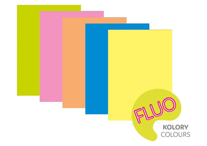 Papier ksero A4 mix/kolor fluo 100ark INTERDRUK