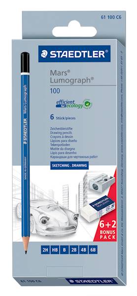 Ołówek STAEDTLER Mars Lumograph komplet 6szt.