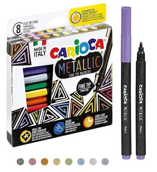 Flamastry 8 kol. Carioca metaliczne