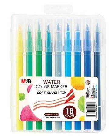 Mazaki artystyczne 18 kol. BRUSH markers M&G