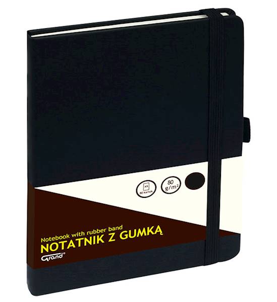 Notes A5 80k # GRAND z gumką czarny