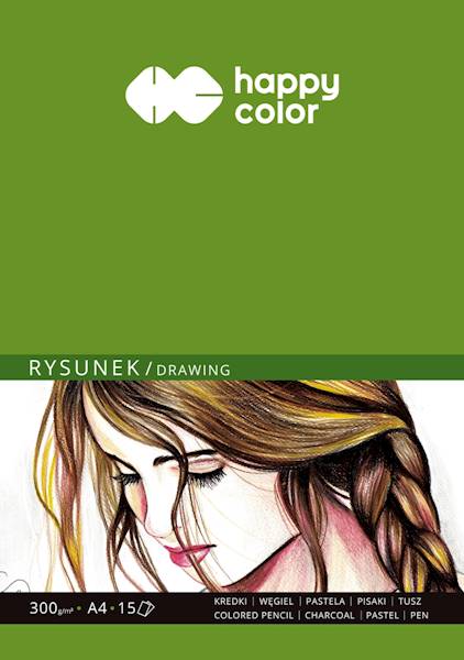 Blok techniczny A4 biały 300g Happy Color 15k