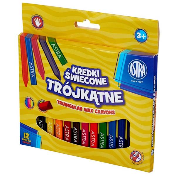 Kredki ASTRA  12 kol świecowe Trójkątne