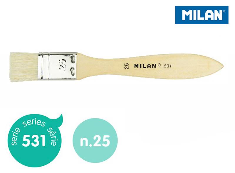 Pędzel szczecinowy płaski 2,5 cm. seria 531 MILAN