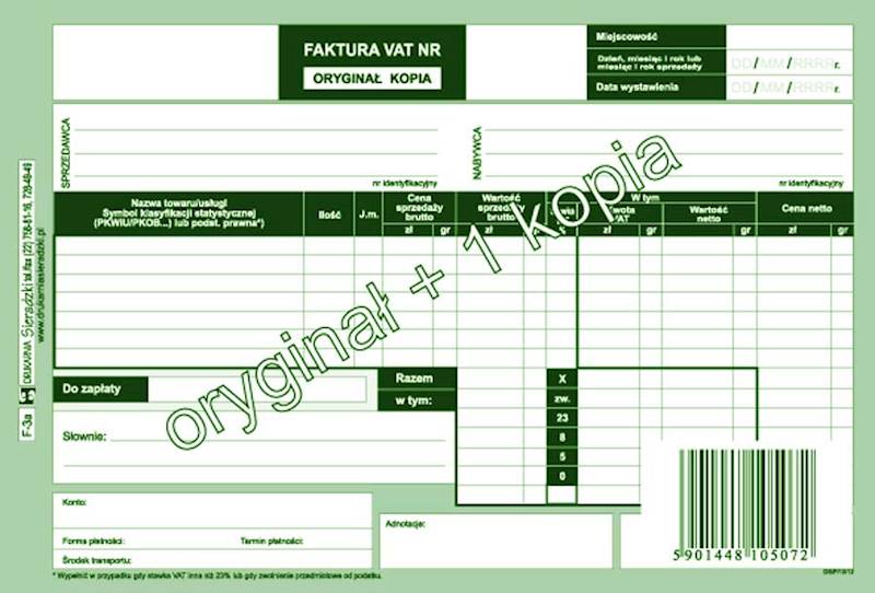 Faktura Vat A5 F- 3 (1+1)