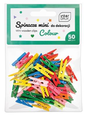 Spinacze drewniane małe kolor
