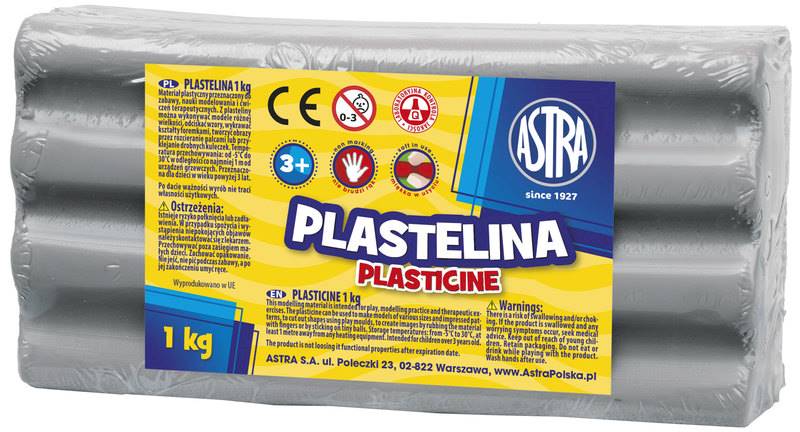 Plastelina ASTRA 1kg. popielata