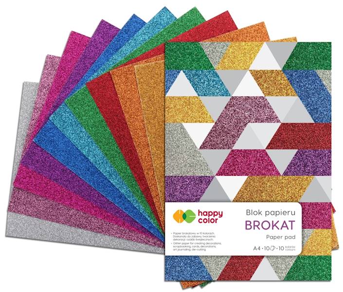 Blok kartonów ozdob. BROKATOWYCH A4