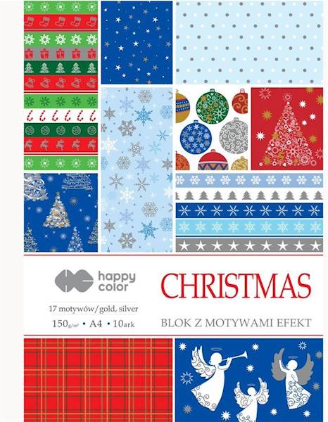 Blok dekoracyjny A4 150g. CHRISTMAS Happy Color