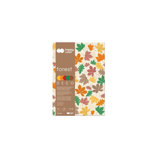 Blok dekoracyjny A4 170g. FOREST Happy Color