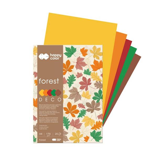 Blok dekoracyjny A4 170g. FOREST Happy Color