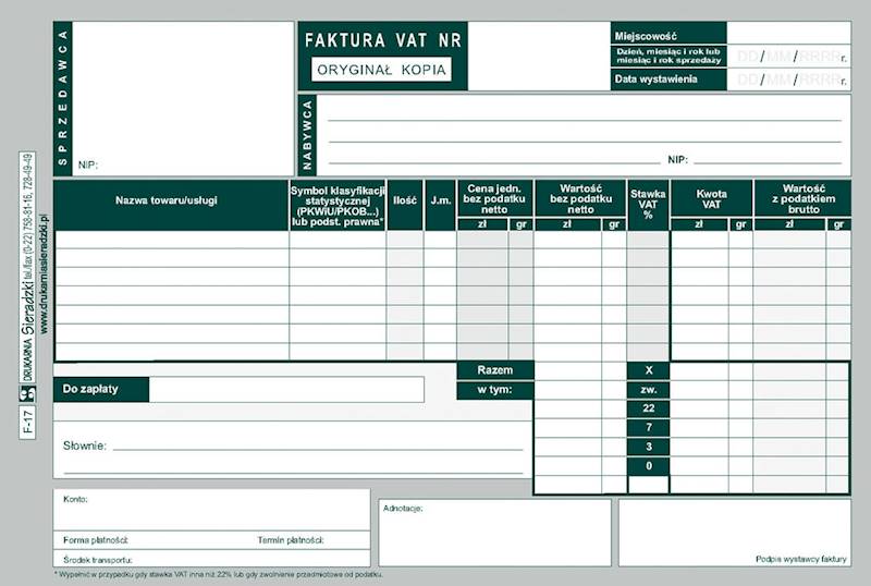 Faktura Vat A5 F-17 (1+1)
