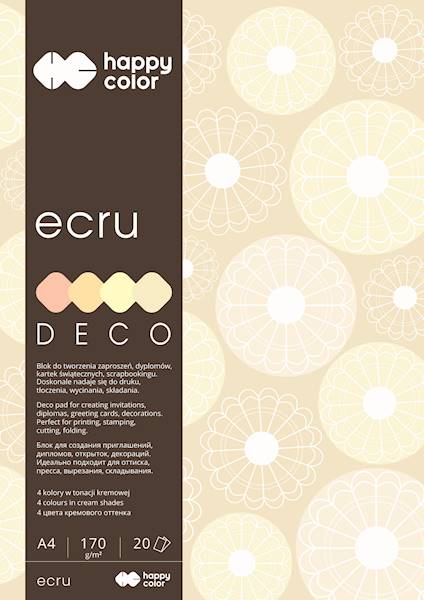 Blok dekoracyjny A4 170g. ECRU Happy Color