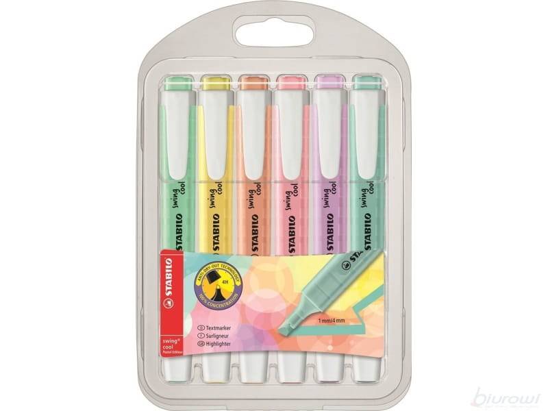 Zakreślacz kpl. (6szt) Stabilo Boss pastel Swing 