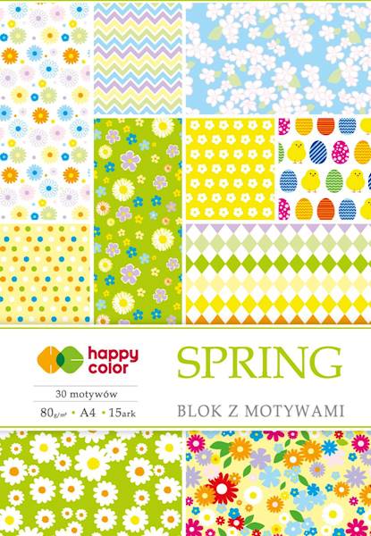 Blok z motywami A4 80g/15k SPRING Happy Color