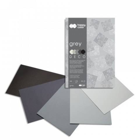Blok dekoracyjny A4 170g. GREY Happy Color