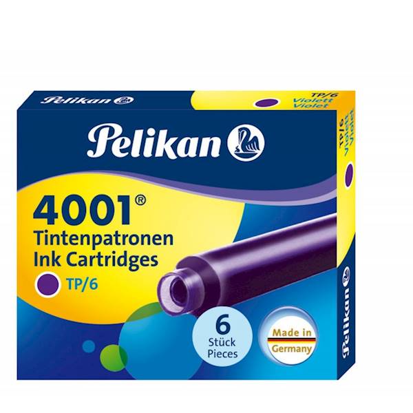 Naboje PELIKAN 6szt do piór wiecznych fioletowe