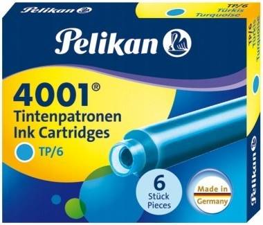 Naboje PELIKAN 6szt do piór wiecznych turkusowe