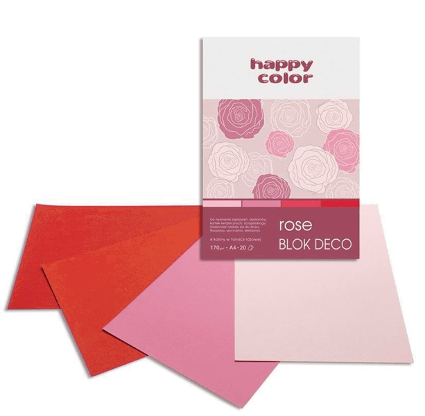 Blok dekoracyjny A4 170g. ROSE Happy Color
