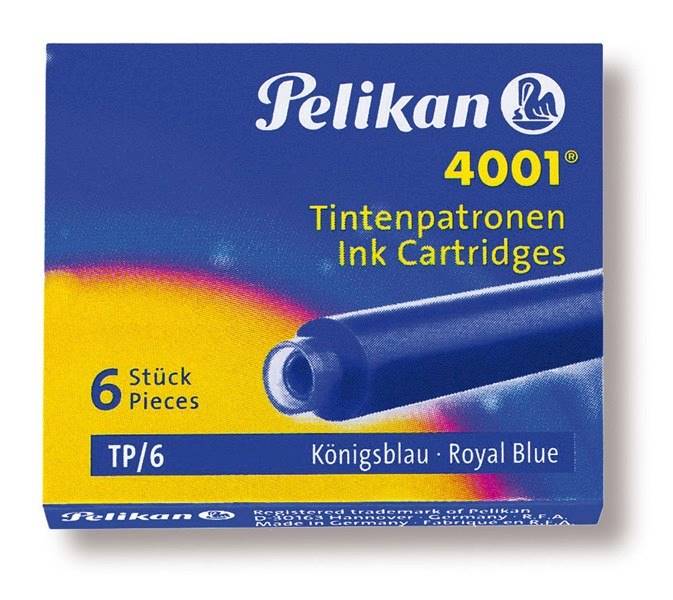 Naboje PELIKAN 6szt do piór wiecznych niebieskie