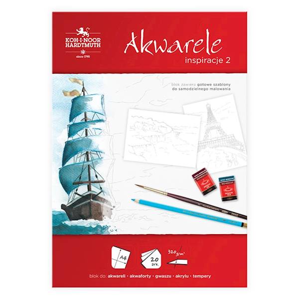 Blok do akwareli A4 320g/20k Inspiracje2 KOH-I-NOO