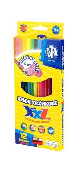 Kredki ASTRA 12 kol grafit XXL 4mm