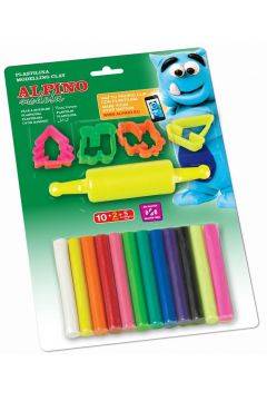 Plastelina 12 kol  ALPINO+ foremki i wałeczek
