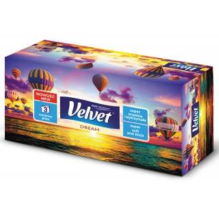 Chusteczki kartonowe VELVET  90szt. 3w.