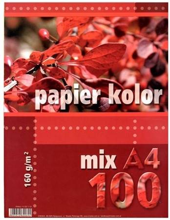 Papier ksero A4 160g. mix/kolor inte.100ark KRESKA