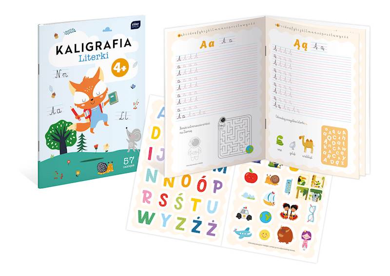 Książeczka edukacyjna A4 ABC Piszemy Literki 4+