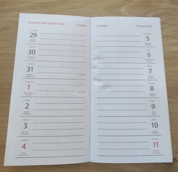 Kalendarz kieszonkowy