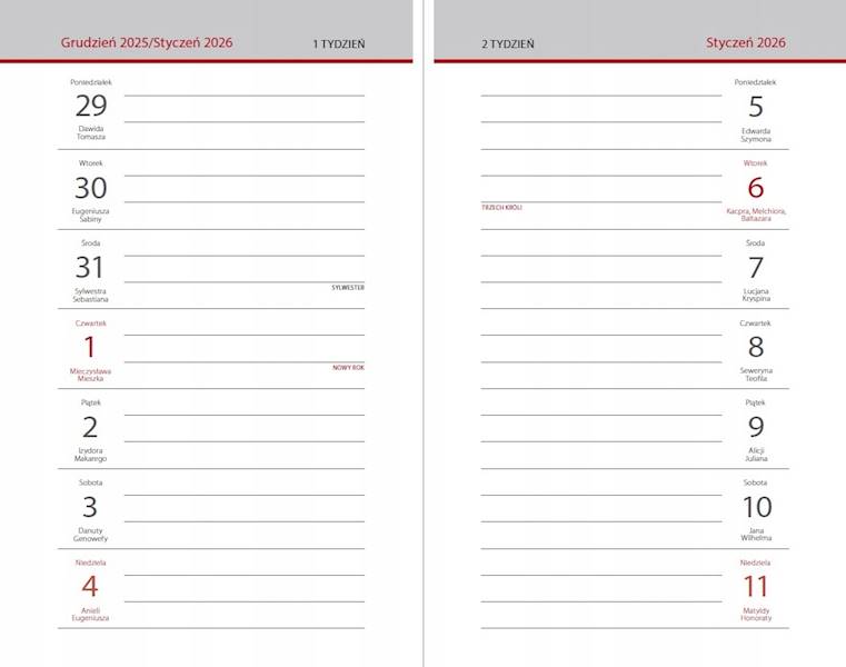 Kalendarz kieszonkowy