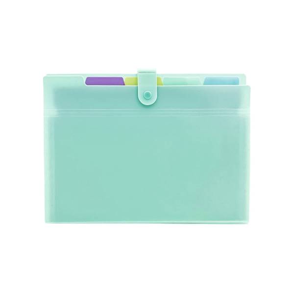 Teczka harmon  5 przegr zielona  pastel BIURFOL