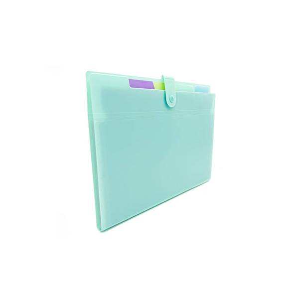 Teczka harmon  5 przegr zielona  pastel BIURFOL