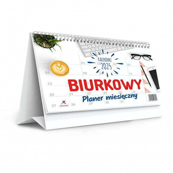 Kalendarz biurkowy poziomy miesięczny 
