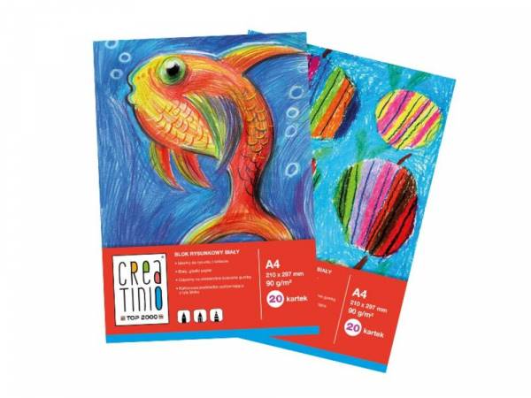 Blok rysunkowy A4 biały  90g/20k Top Creatino