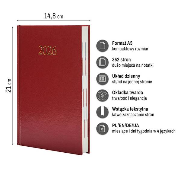 Kalendarz A5 książkowy
