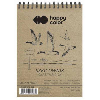 Blok szkicowy spirala A6  90g/80k Ptaki HC 